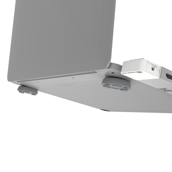 Close-up of a laptop with a white background