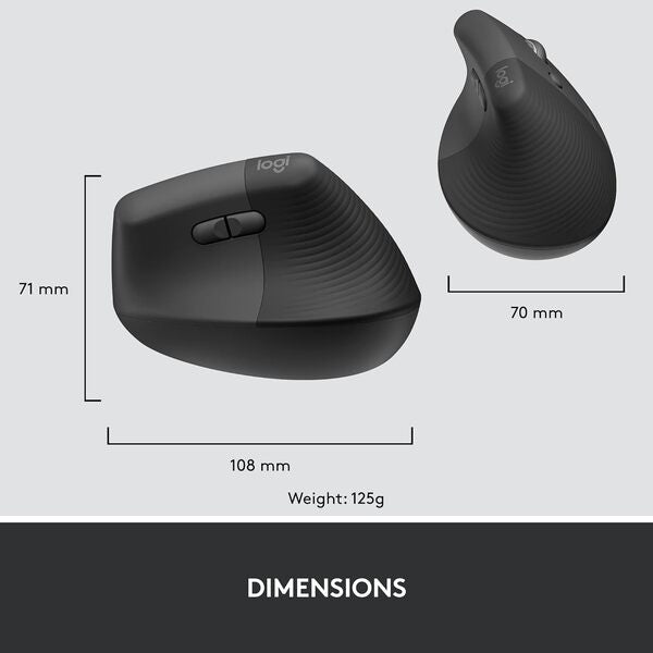 Logitech Lift Vertical Ergonomic Mouse (Business) - DokanTech #