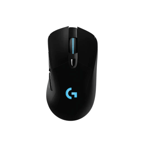 Logitech G703 wireless gaming mouse HERO 25K sensor RGB Lightspeed – front view black