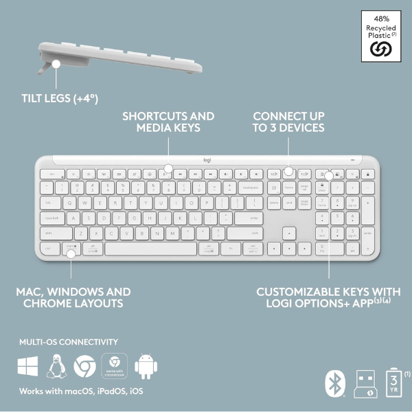 Logitech K950 English Keyboard – Stylish & Durable Design Logitech Egypt