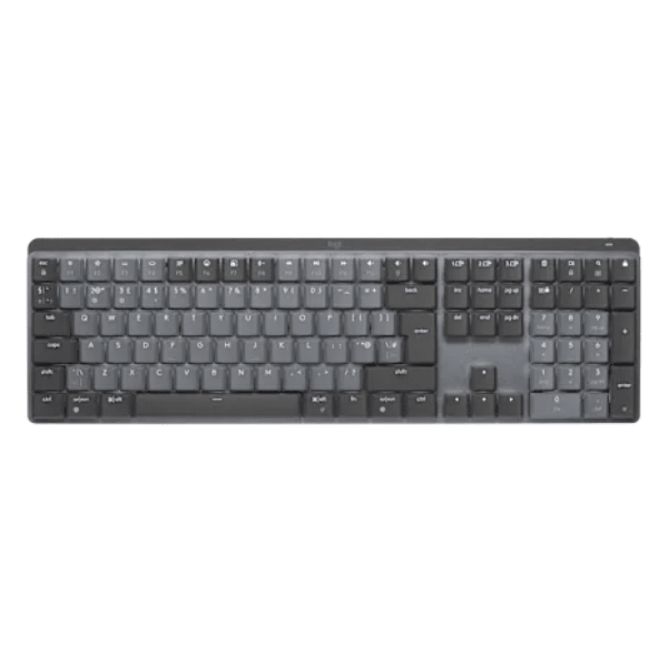 Logitech MX Mechanical wireless keyboard illumination graphite English – front view