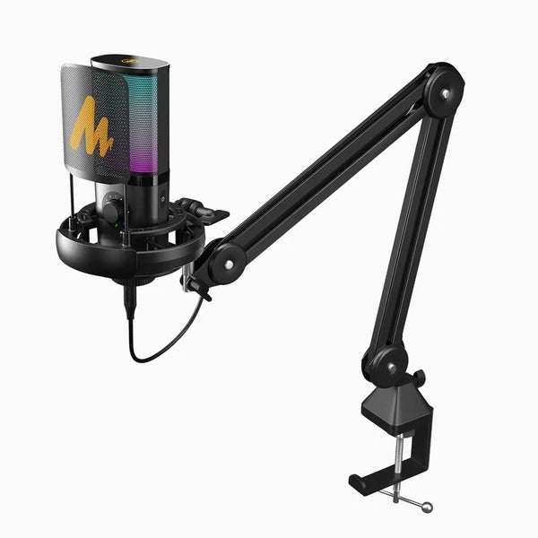 MAONO PM450S StreamerWave USB condenser microphone with boom arm bundle – front view