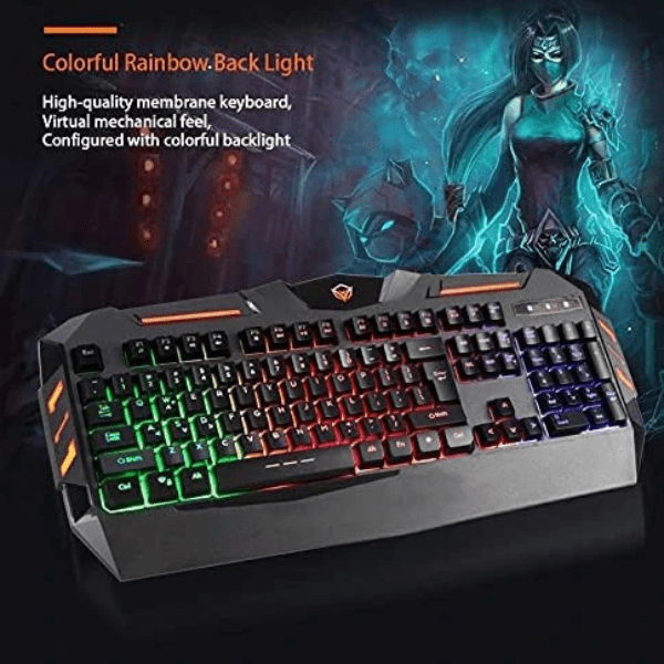 Meetion C500 (4 IN 1) Mouse+Arabic Keyboard+Headset+Mouse Pad Backlit Gaming Combo Kits - Black Meetion Egypt