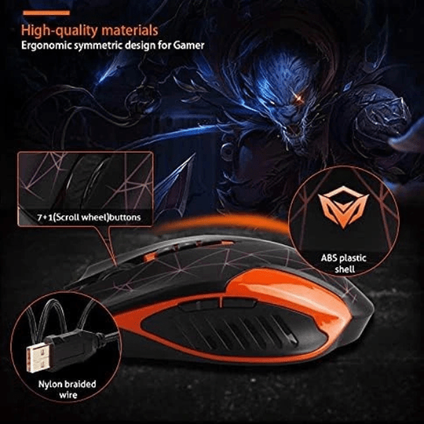 Meetion C500 (4 IN 1) Mouse+Arabic Keyboard+Headset+Mouse Pad Backlit Gaming Combo Kits - Black Meetion Egypt