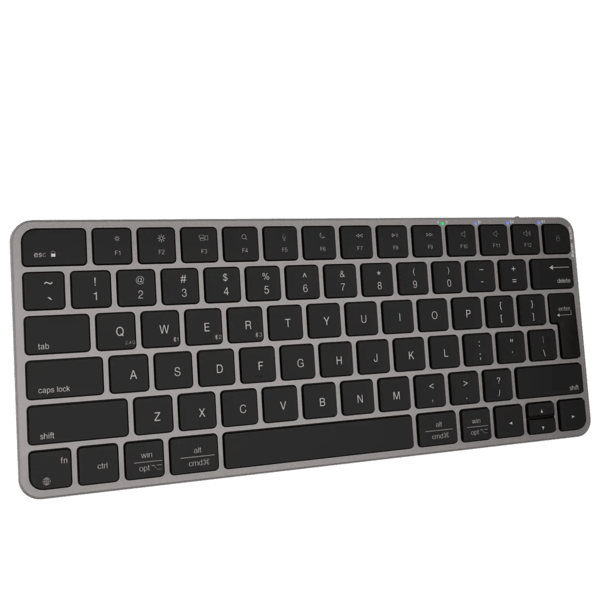 Meetion iKey K210 Bluetooth and 2.4G wireless keyboard Arabic – front view black gray