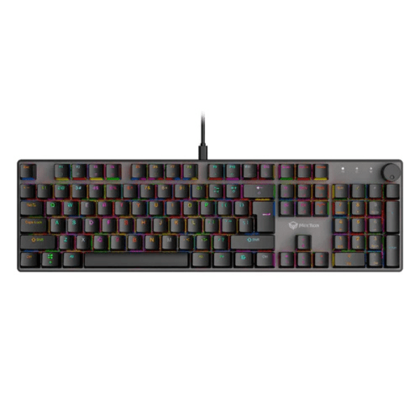 Meetion MK009 Pro hot-swap mechanical keyboard Arabic English – front view black