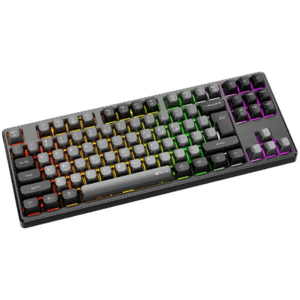 Meetion MK14 TKL triple-mode wireless RGB mechanical keyboard Arabic English – front view
