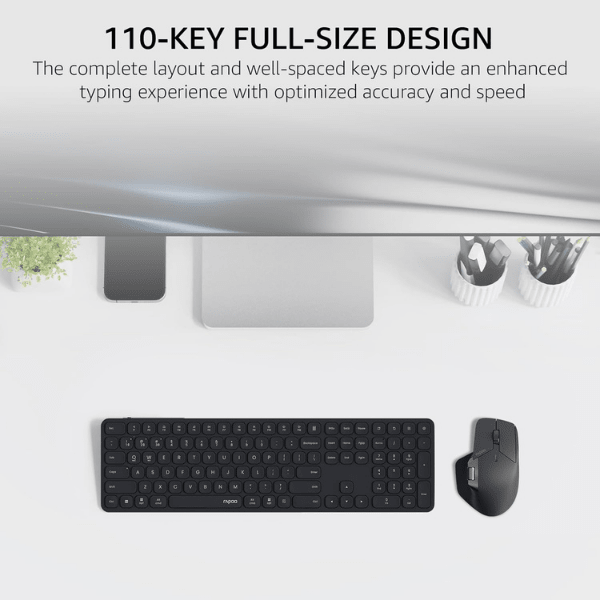 Rapoo 9560M Wireless Keyboard and Mouse Combo Ara - Dark Grey Rapoo Egypt