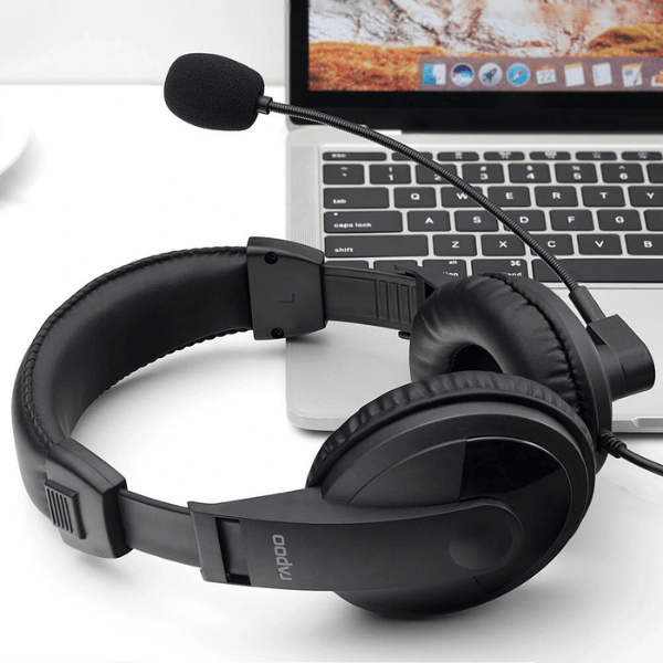 Rapoo H150S USB Stereo Headset Clear Sound Comfort Black Rapoo Egypt
