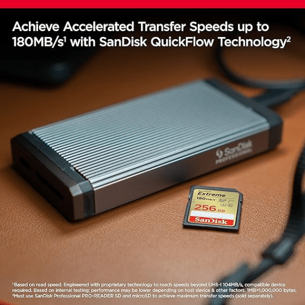 SanDisk Extreme SD Card 256GB – Read 180MB/s | Write 130MB/s – SDSDXVV - 256G - GNCIN SanDisk Egypt