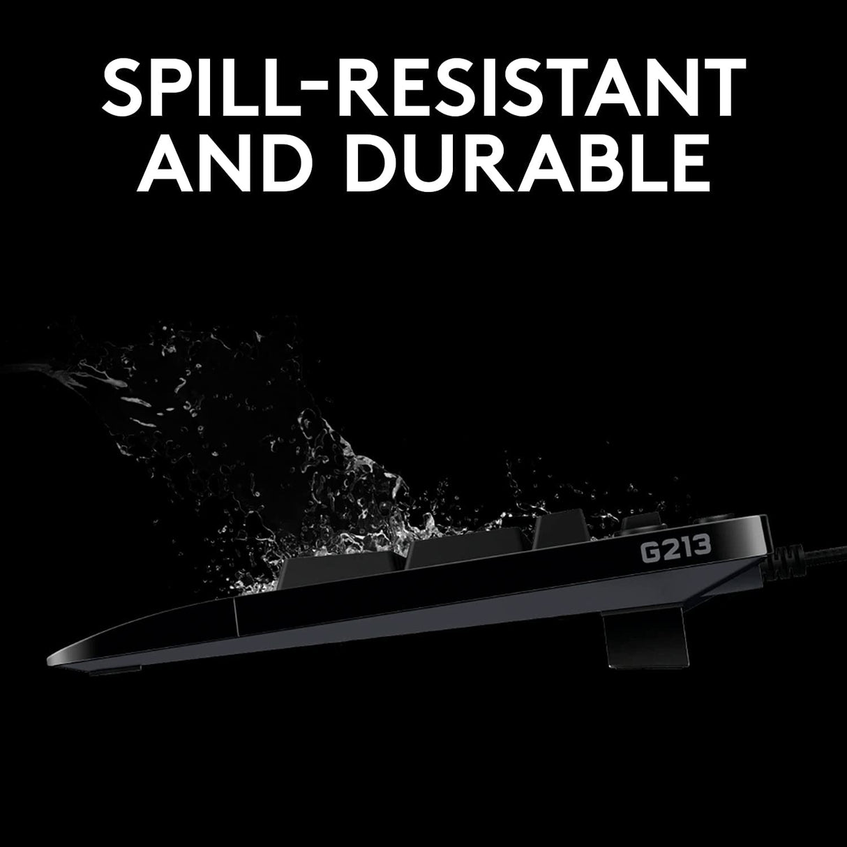 Logitech G213 Prodigy RGB keyboard – spill-resistant surface