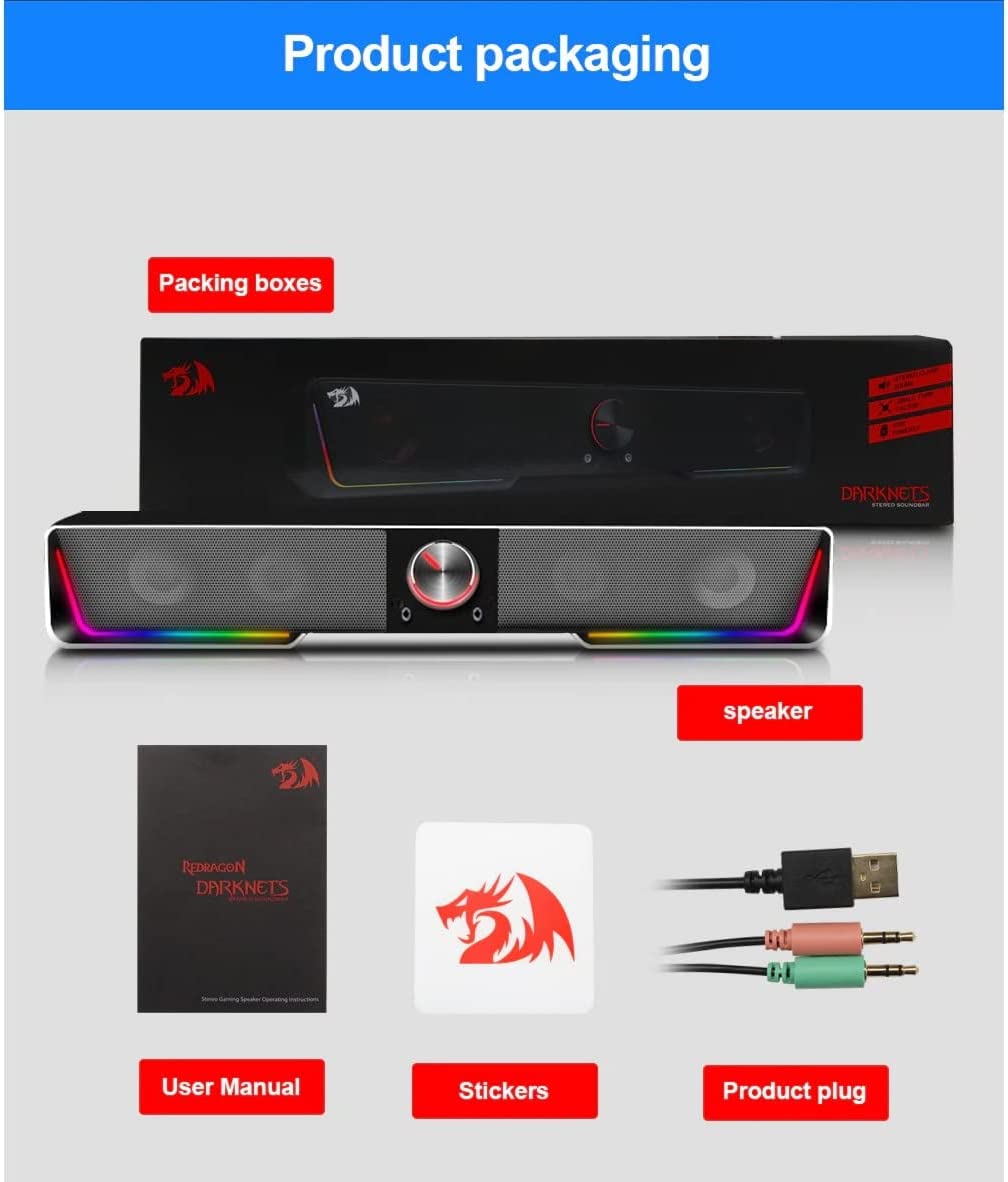 Redragon GS570 Darknets RGB Wireless Gaming Sound Bar - DokanTech #