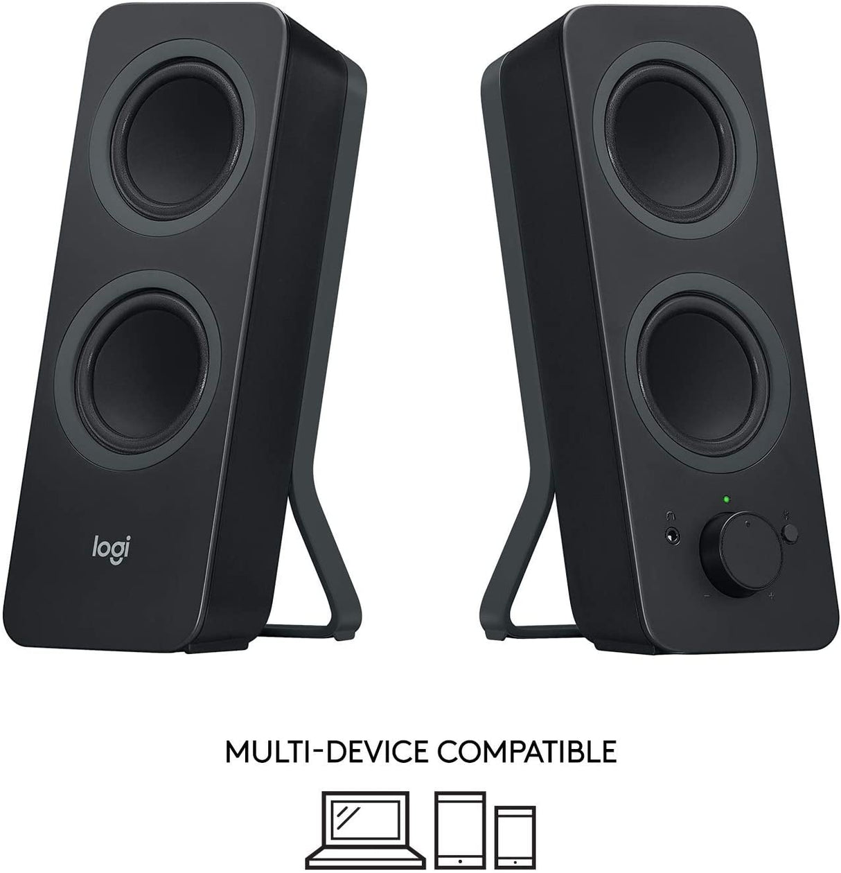 Logitech Z207 stereo speakers – side view