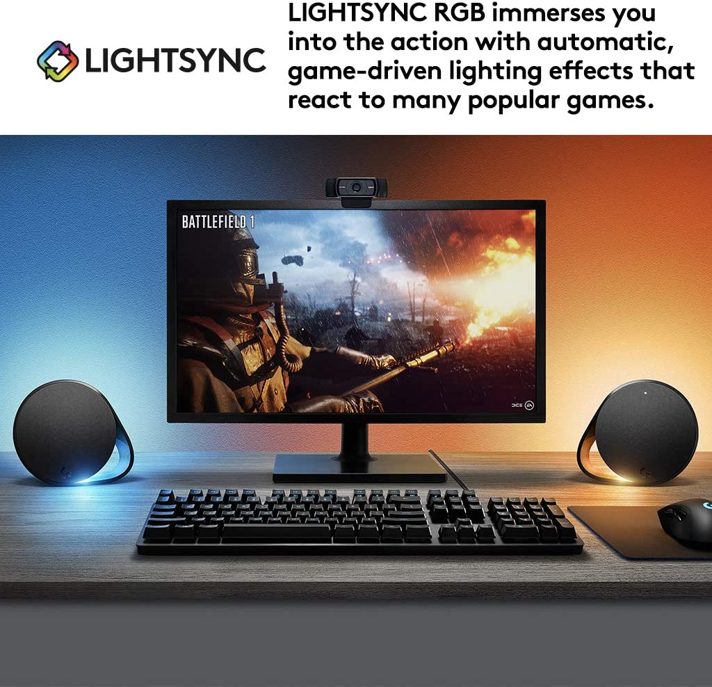 Logitech G560 gaming speakers – game-driven RGB lighting