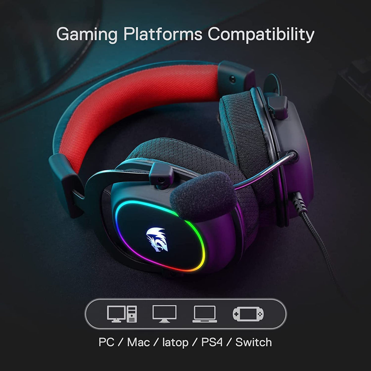 Redragon H510 Zeus-X RGB Wired Gaming Headset - 7.1 Surround Sound - 53MM Audio Drivers in Memory Foam Ear Pads w/Durable Fabric Cover- Multi Platforms Headphone - DokanTech #