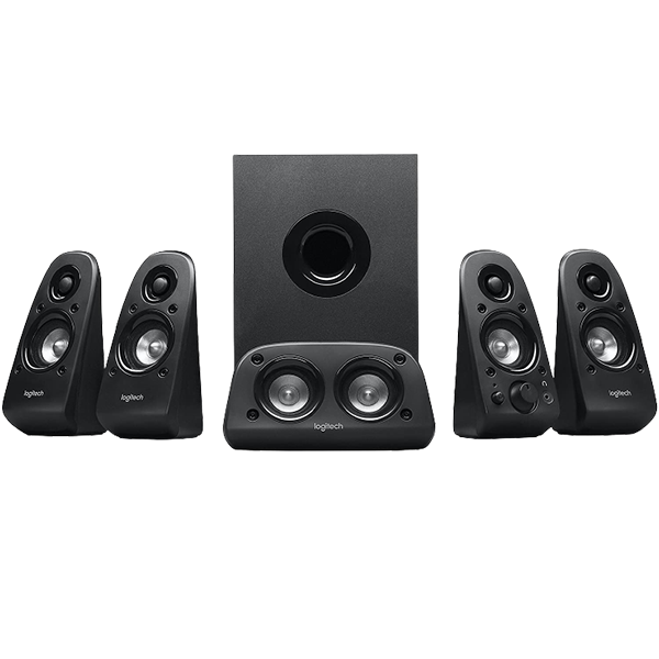 Logitech Z506 5.1 surround sound speaker system – front view