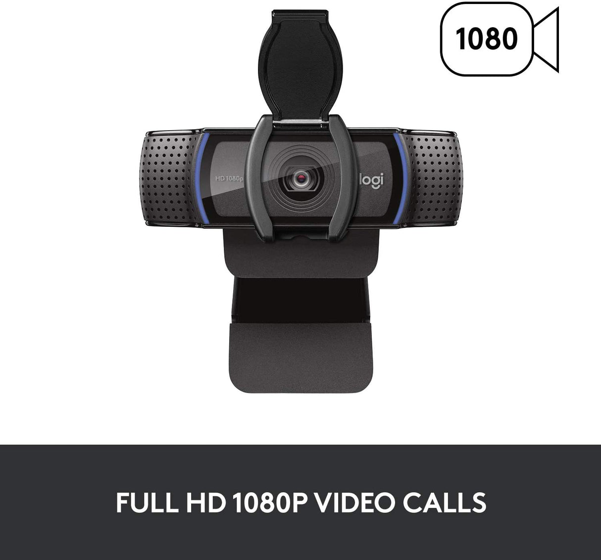 Logitech C920s Pro webcam – dual stereo microphones