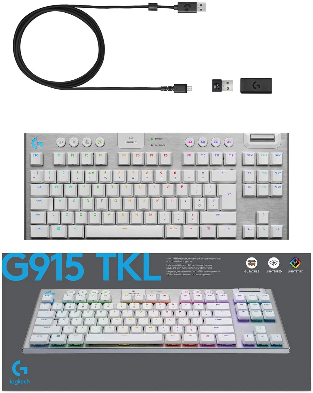 Logitech G915 TKL Mechanical Gaming Keyboard GL Tactile Lightspeed Wireless RGB - DokanTech #