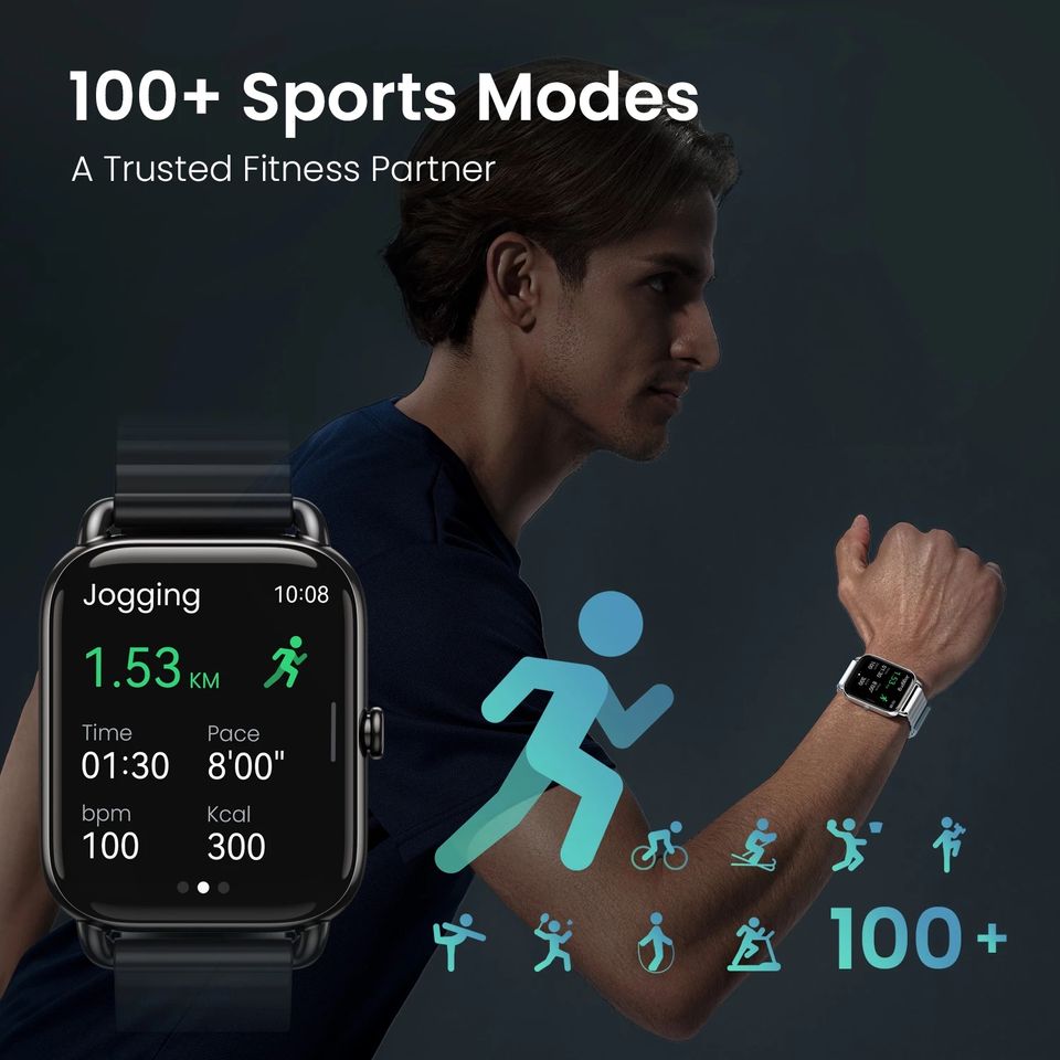 Haylou RS4 Plus LS11 Waterproof Smartwatch, 1.78" Retina AMOLED Display ( سليكون ستراب ) - DokanTech #