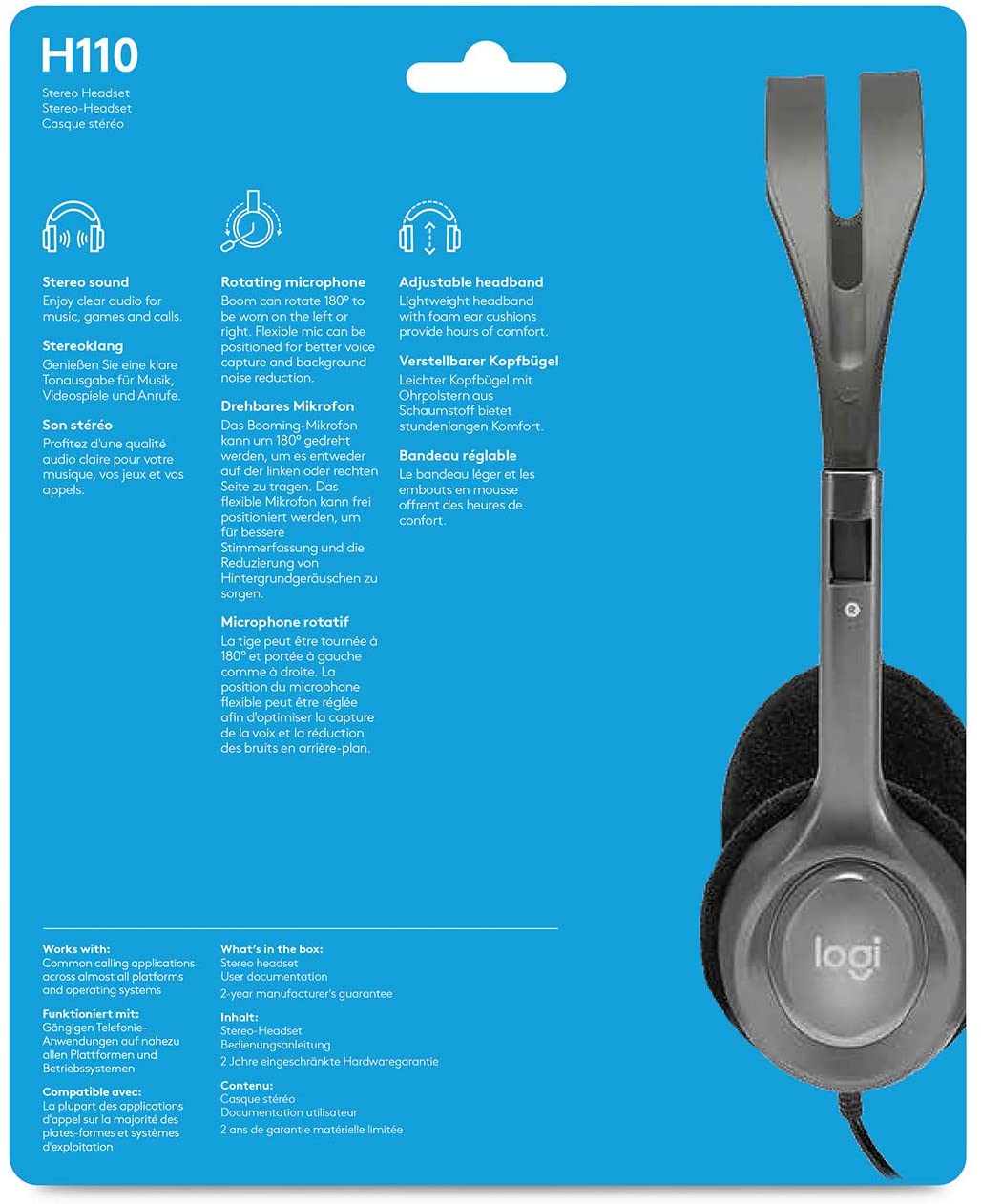 Logitech H110 Stereo Headset - Black - DokanTech #