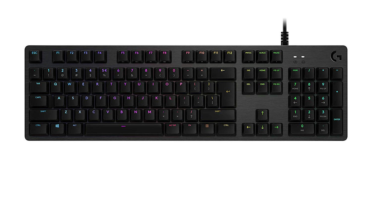 Logitech G512 Carbon RGB gaming keyboard GX Blue – front view
