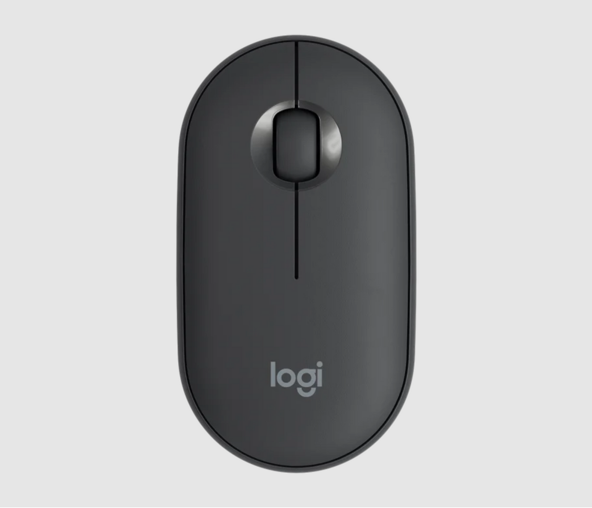 Logitech M350 Pebble on laptop desk lifestyle