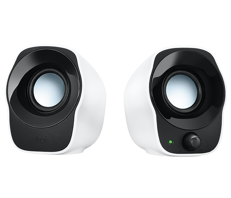 Logitech Z120 stereo USB speakers – front view white