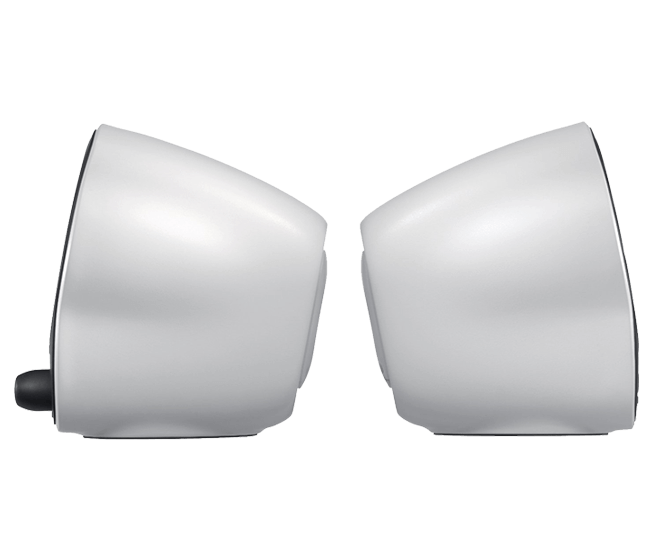Logitech Z120 stereo speakers – side view