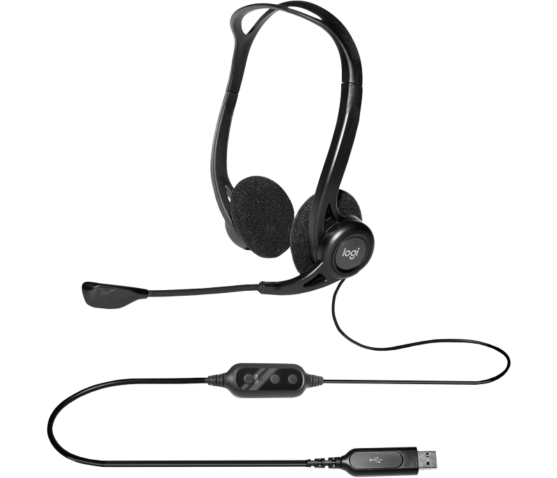 Logitech 960 USB PC Headset, Black - DokanTech #