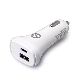 HP USB+USB-C car charger – compact design