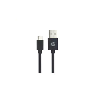 HP USB-A to Micro-USB cable 1M – front view black