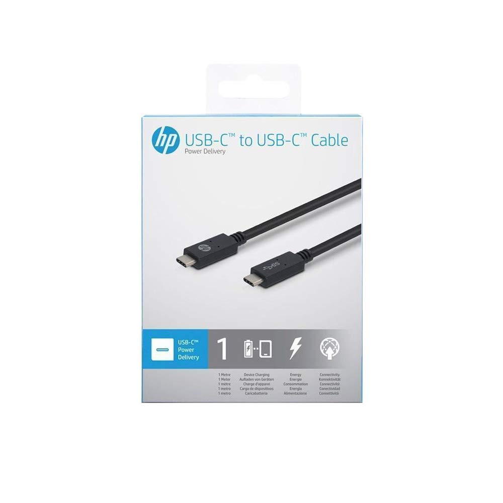 HP USB-C to USB-C Power Delivery Cable- Black