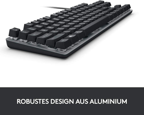 Logitech K835 TKL mechanical keyboard – Blue switch close-up