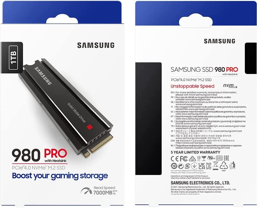 Samsung 980 Pro PCIe4.0 NVME M.2 SSD 7000MB/s 1TB with Heatsink - DokanTech #