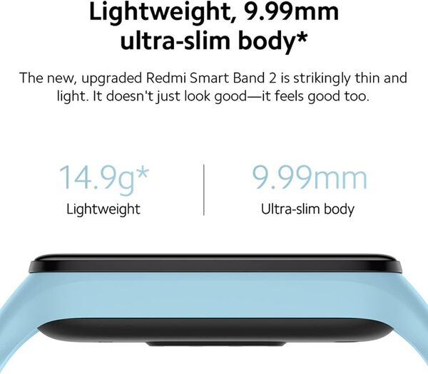 جهاز تتبع اللياقة البدنية Xiaomi Redmi Band 2 مع شاشة TFT مقاس 1.47 بوصة، عمر بطارية 14 يومًا، أكسجين الدم، معدل ضربات القلب، مراقبة النوم والإجهاد، مقاومة للماء 5 ATM، ساعة لياقة بدنية للرجال والنساء، أسود 