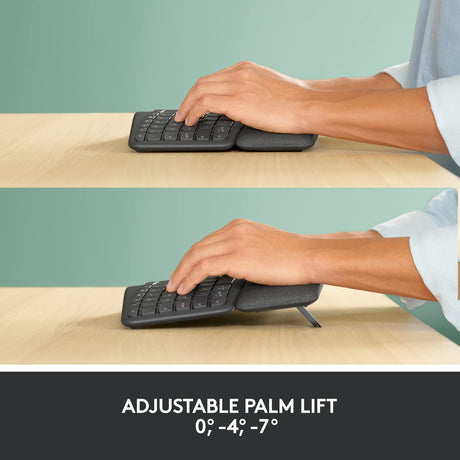 Logitech ERGO K860 keyboard – negative tilt wrist rest