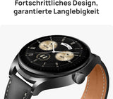 Huawei Watch Buds 1.43" AMOLED, Stainless Steel Case, Earbuds, GPS, NFC - Black Leather Strap
