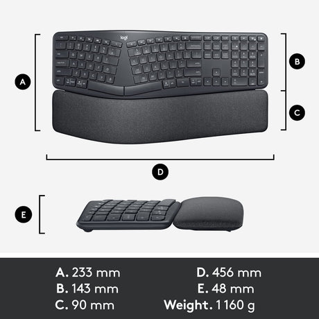 Logitech ERGO K860 Wireless Keyboard - black - DokanTech #