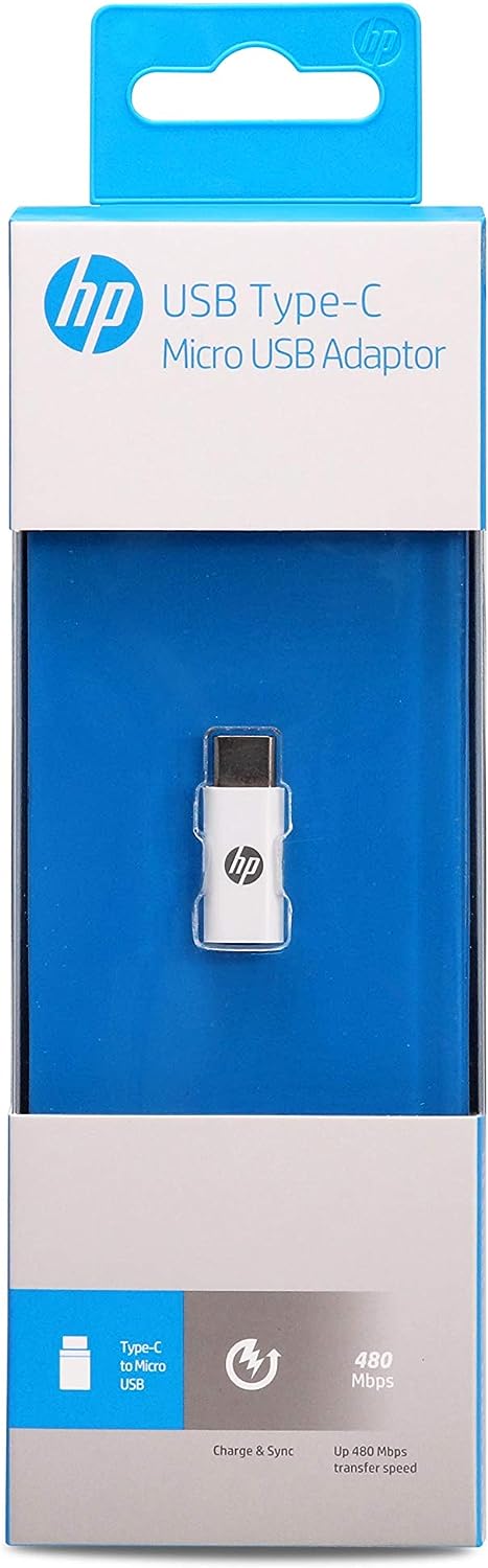 HP OTG USB Type-C Micro USB Adaptor - White - DokanTech #