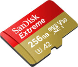 SanDisk 256GB Extreme SDXC UHS-I Memory Card with Adapter 190/130MB/s - Micro