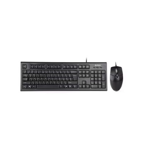 A4Tech KRS-8572S wired keyboard and silent mouse combo – front view black