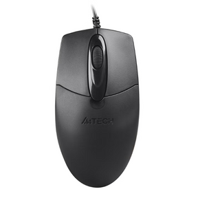 A4Tech OP-720S silent wired mouse 1200 DPI ergonomic – front view black