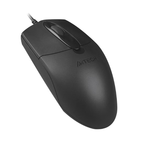 A4Tech OP-720S Silent Click 1200 DPI Optical Wired Mouse - Black - Dokkantech