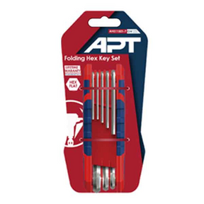 APT allen key folding set 2-8mm chrome vanadium – front view