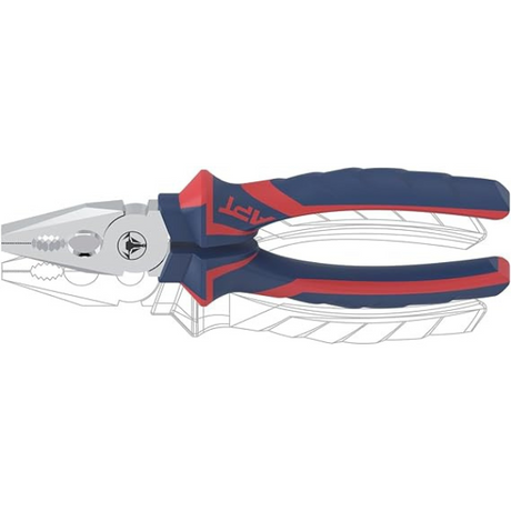 APT round nose plier 150mm nickel plated – front view