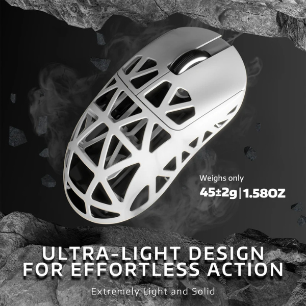 ATTACKSHARKR2MagnesiumAlloyTri-ModeGamingMouse_PAW39508KSuperlightWhiteDesign-DokkanTech