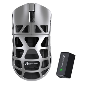 ATTACK SHARK R3 magnesium alloy tri-mode gaming mouse in silver grey, main product view