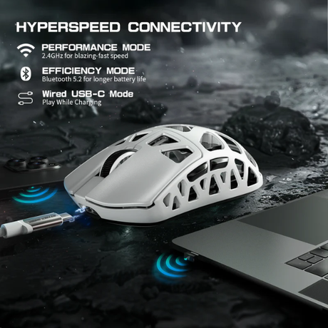 ATTACKSHARKR3MagnesiumAlloyTri-ModeGamingMouse_PAW33958KSuperlightWhiteConnection-DokkanTech