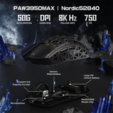 ATTACKSHARKR5ULTRACarbonFiberTri-ModeGamingMouse_PAW3950MAX8KSuperlightBlackSpecs-DokkanTech