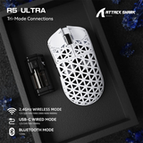 ATTACKSHARKR5ULTRACarbonFiberTri-ModeGamingMouse_PAW3950MAX8KSuperlightWhiteConnection-DokkanTech